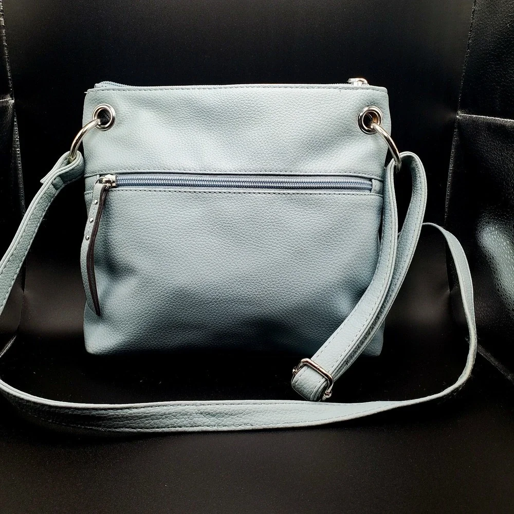 Rosetti Purse Baby Blue W/ Embroidered Flowers & Adjustable Strap. 9
